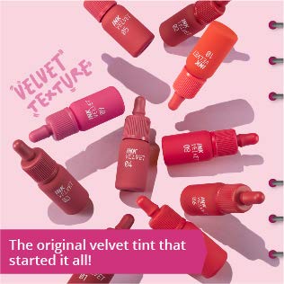 Peripera Ink the Velvet Lip Tint - High Pigment Color, Longwear, Weightless, Not Animal Tested, Gluten-Free, Paraben-Free (016 HEART FUCHSIA PINK)