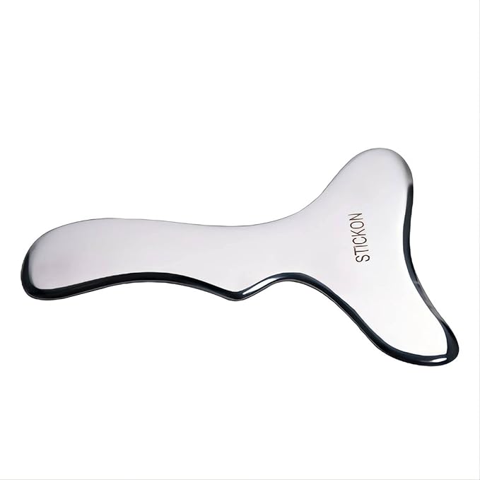 STICKON Guasha Tool Scraping Massage Tools Gua Sha Stainless Steel IASTM Tools Great Soft Tissue Mobilization Tool (STICKON-23)