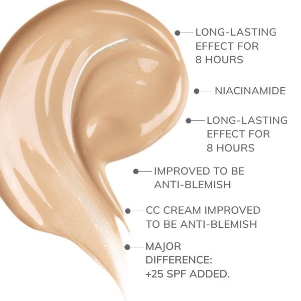 FARMASi CC Color Control Cream, Natural and Flawless Finish, Enriched Formula with Multimineral & Spf 25+, All-Day Hold, All Skin Types, 1 fl. oz, 06 Deep