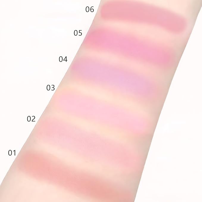 Pale Pink Matte for Face Cheeks Blush, Natural Cream Blushes Makeup Palette, Light Monochrome Blush Creamy Powder Palette Makeup for Older Women, Blushes Eyeshadow Foundation for Every Day 03