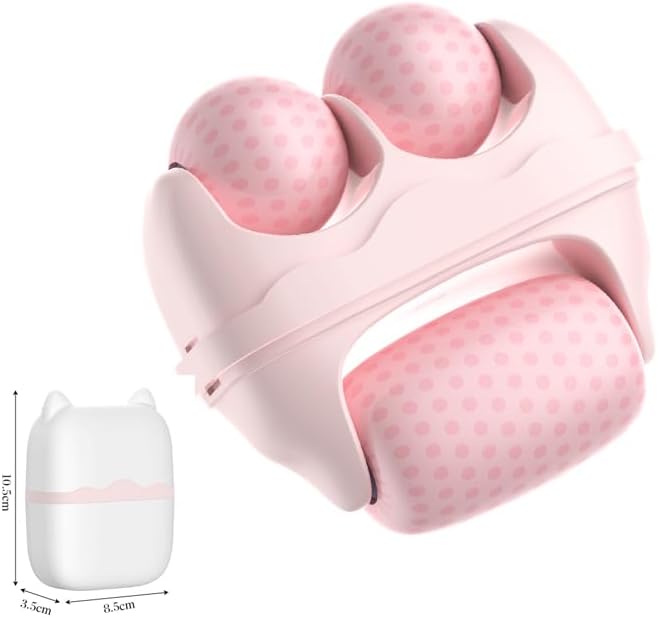 Ice Roller for Face and Eyes, Women Ice Face Roller Reduces Puffiness Relieves Migraines Massager 2 in 1, Facial Rollers, Skin Care Tools, Self Care Gifts for Men Women (Pink)