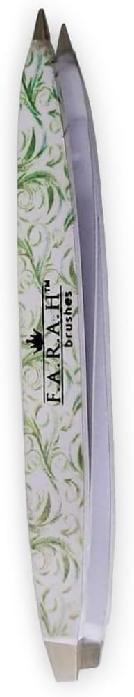 F.A.R.A.H. Z-Tweeze Professional Sabza Stainless Steel Dual Ended Precision Tweezers with Slanted and Pointed Tips
