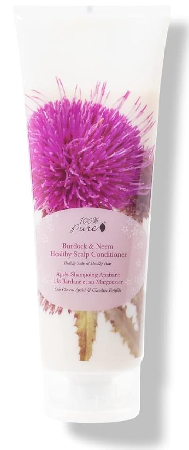 100% PURE Burdock and Neem Healthy Scalp Purifying Conditioner Moisturizing Detox for Dry, Damaged Hair with Kelp Replenishing Itchy, Flaky Scalp Hydration for Women & Men - 8 Fl Oz