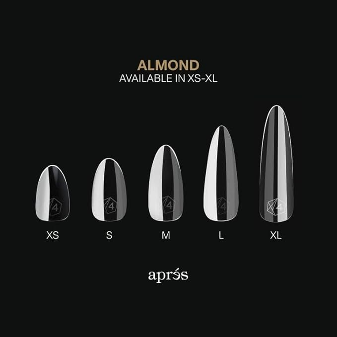 Aprés Gel-X® Sculpted Almond Extra Long Box of Nail Tips | 280 Gel-X Tips, Soft Tips, 14 Sizes 00-9 | Half-sizes Included