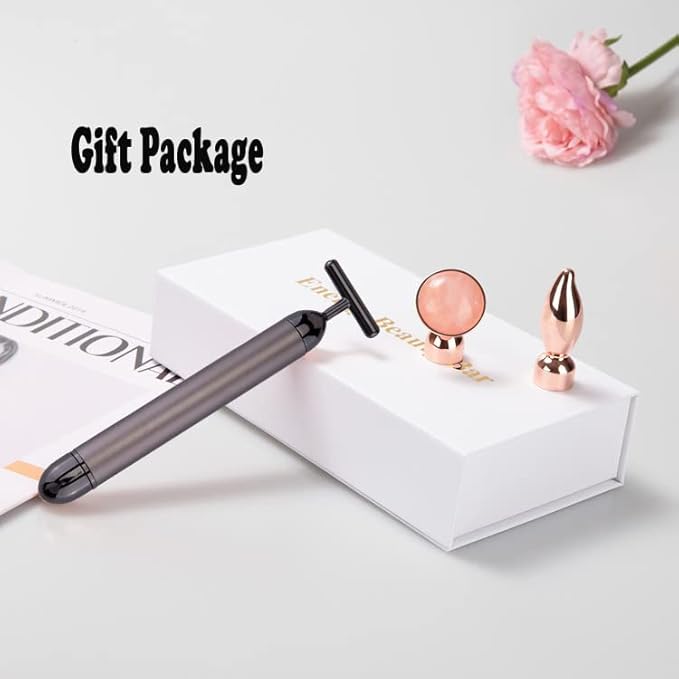 Beauty Bar Gold Face Massager for Skin Care T-Shape Facial Massager Tools Face Lifting (Grey)