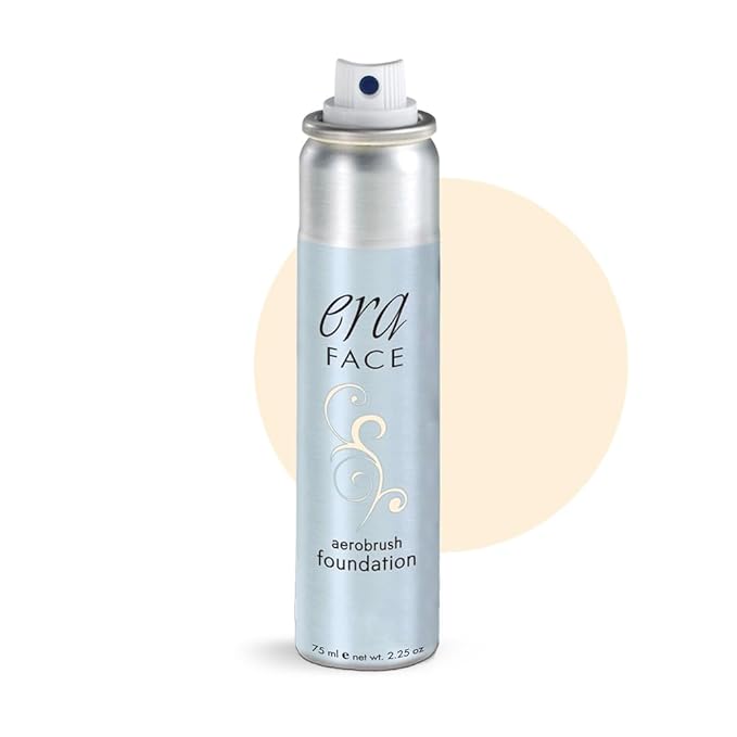 ERA Face spray makeup (Y1 Creamy Vanilla, 2.25 oz) - airbrush foundation, everyday, buildable, professional spray on cosmetics by Era Beauty