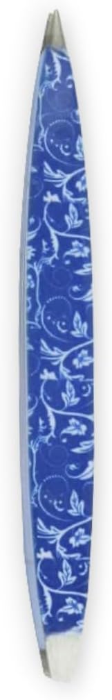 F.A.R.A.H Z-Tweeze Professional Stainless Steel Dual Ended Precision Tweezers - Aurora Collection (Blue Vine)