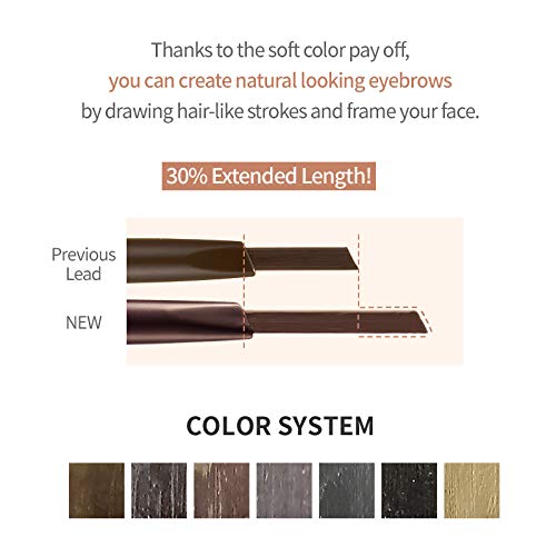 ETUDE Drawing Eye Brow 0.25g #5 Grey | Long Lasting Eyebrow Pencil | Soft Textured Natural Daily Look Eyebrow Makeup