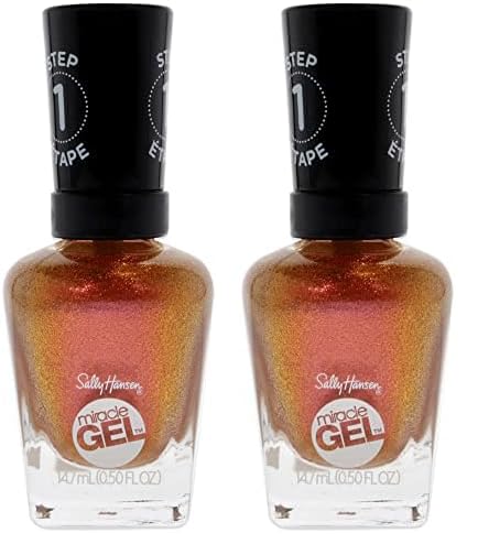 Sally Hansen Miracle Gel Nail Polish, Shade Sundown Socialite #382 (Pack of 2)