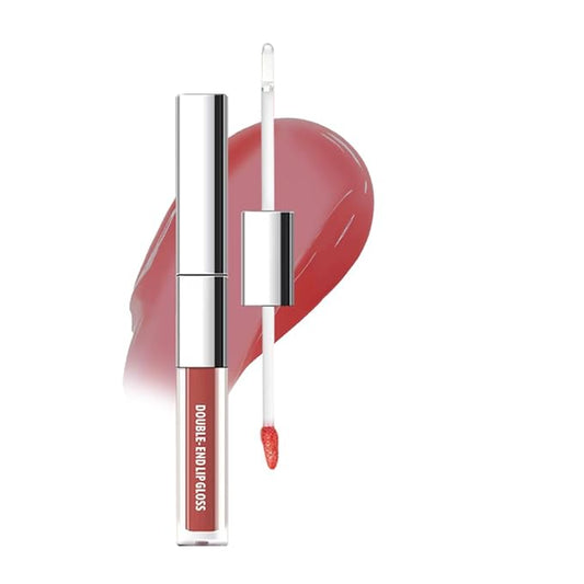 2-in-1 Dual Ended Lip Stain & Lip Oil – Long Lasting Waterproof Matte Lip Gloss with High Pigment, Non-Sticky Lip Tint, Hydrating Lip Oil for Moisturizing & Glossy Finish (05#, 1PCS)