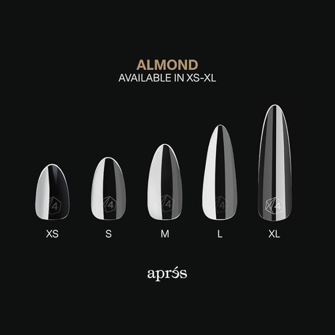 Apres Gel-X® Almond Box of Nail Tips | 280 Gel-X Tips, Soft Tips, 14 Sizes 00-9 | Half-sizes Included (Sculpted Almond Long, 280 Count)