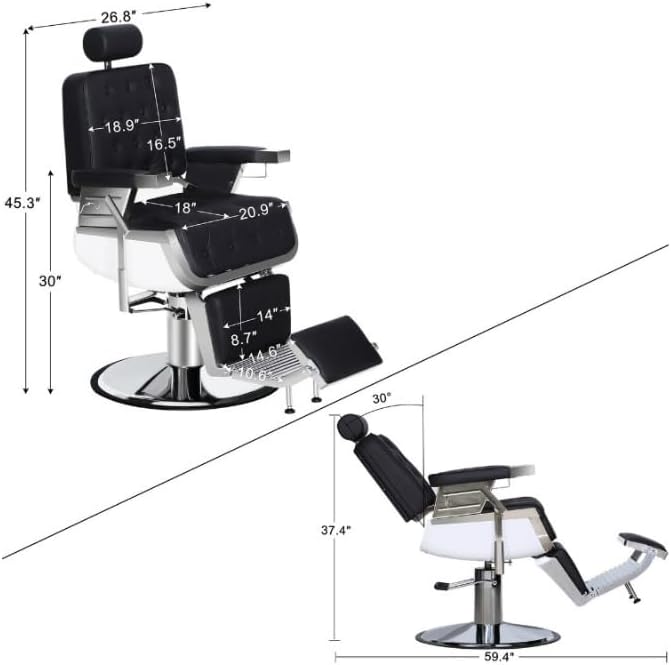 Adjustable Salon Barber Chair - Seat Height Beauty Salon Chair for Men and Women Hair Stylists, Supports up to 330 lbs Heavy Duty Hydraulic, Black