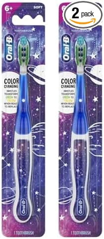 Oral-B Cross Action Kids Toothbrush, Soft Bristles, Ages 6+, 1 Count (Pack of 2)