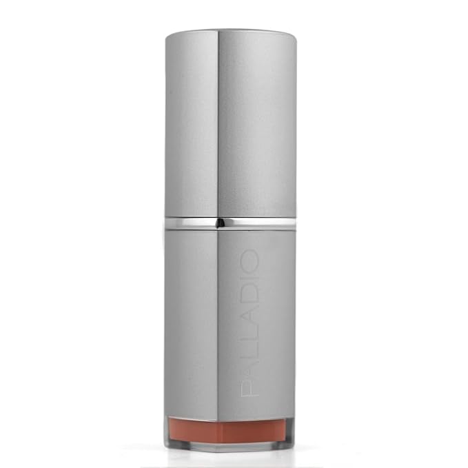 Palladio Herbal Lipstick, Rich Pigmented and Creamy Lip Color, Infused with Safflower, Ginseng, Ginkgo Biloba, Camellia and Aloe, Prevents Lips from Drying, Combats Fine Lines, Long Lasting, Brownie