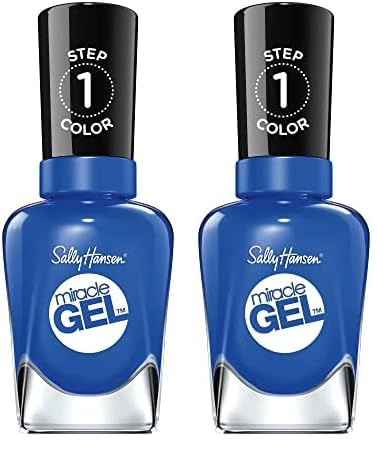 Sally Hansen Miracle Gel™, Tidal Wave, Long Lasting, Gel-Like Formula, No UV Lamp Needed, Blue Nail Polish (Pack of 2)