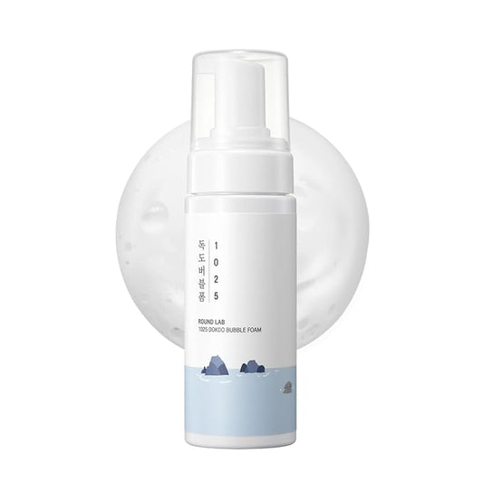 ROUND LAB 1025 Dokdo Bubble Foam Cleanser, Gentle Face Wash for Sensitive Skin, Low pH 5.5, Hydrating Korean Skincare, Soothing Panthenol & Deep Sea Water, Hypoallergenic, Fragrance-Free (5.07 Fl Oz)
