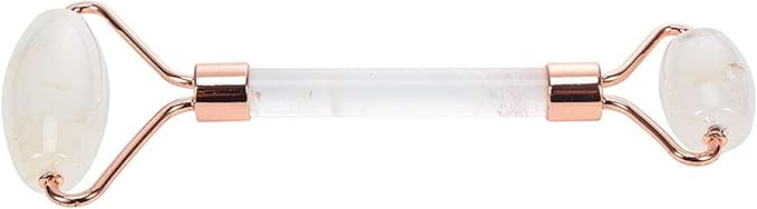 C CRYSTAL LEMON White Natural Face Roller, Jade Gua Sha Sculptor for Aging Wrinkles and Puffiness - Natural White Facial Roller Guasha Tool - Premium Jade Face Roller Cold Roller for Face