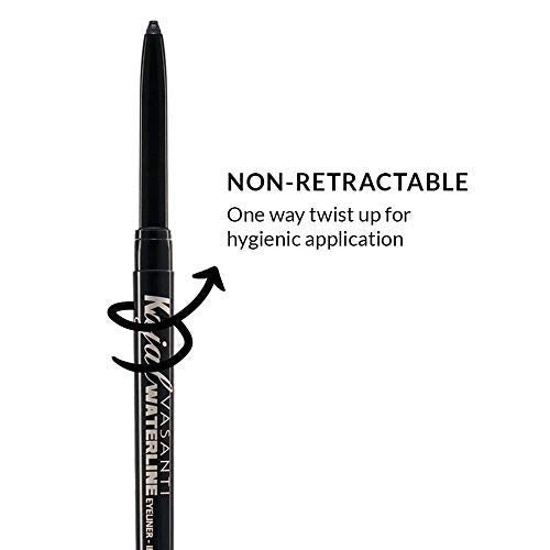VASANTI Kajal Waterline Eyeliner Pencil - Long-lasting, Waterproof, Smudge-proof, Safe for Sensitive Eyes, Waterline Eye Liner - Opthalmologist Approved and Tested (Midnight Green)