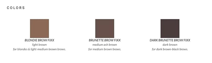 elke BROW FIXX (Brunette) fiber-rich ingredients adds natural thickness unique roller ball applicator long-lasting wear water resistant non-flaking (Brunette)