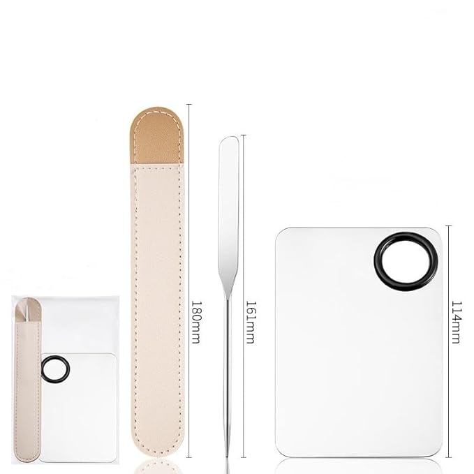 Stainless steel make-up spatula and tray set Make-up