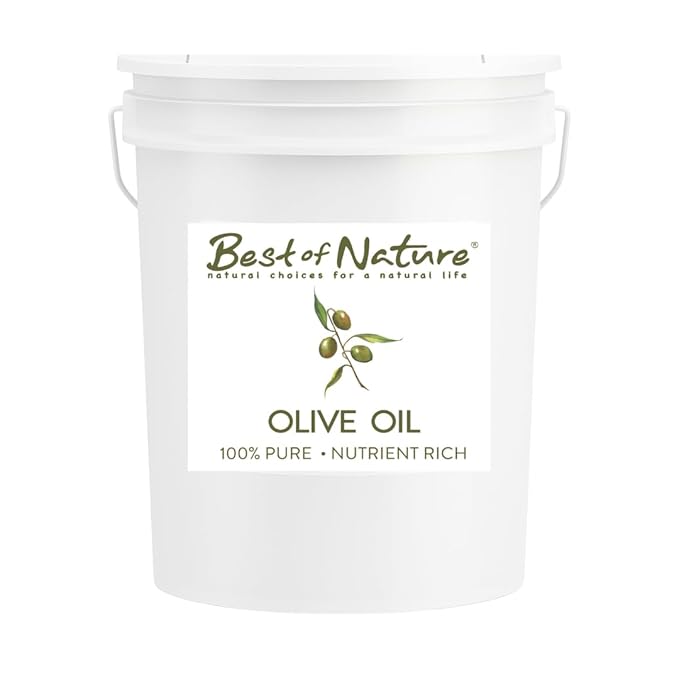 Best of Nature 100% Pure Olive Massage & Body Oil – Cold Pressed, Natural & Unscented Moisturizer for Skin, Hair & Bath, 5 Gallon Pail (640 fl oz)