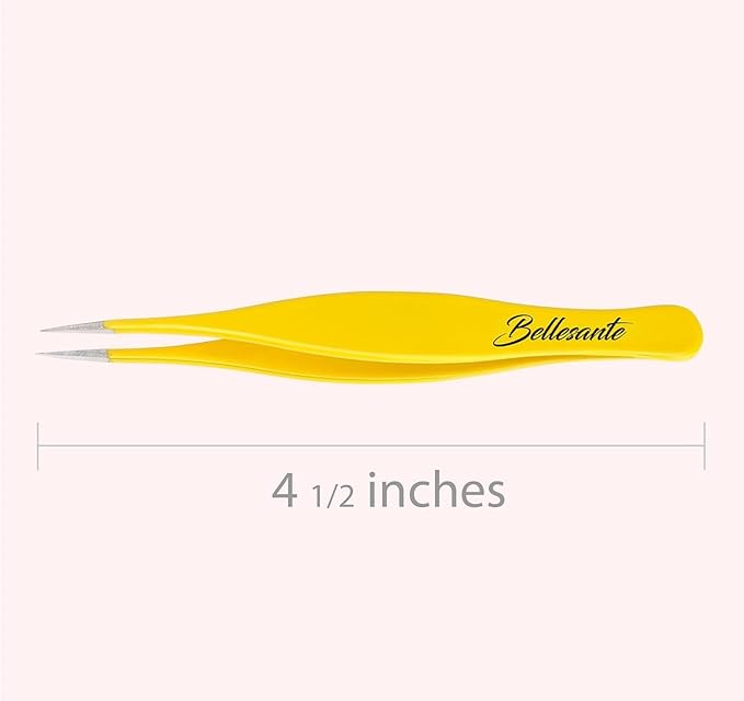 2 PCS Precision Surgical Grade Tweezers - Best Stainless Steel Sharp Tweezers for Ingrown Hair Extraction, Precise Eyebrow, Facial and Body Hair Grooming, Splinter, & Tick - Needle Nose