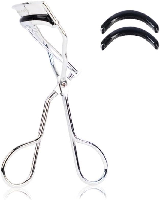 Stainless Steel Eyelash Curlers, Professional Lash Curler for Long-Lasting Lift | Gentle Eye Lash Curler for Hooded Eyes | Stainless Steel Ergonomic Design for Natural Curl (Silver)