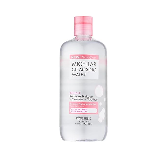 Face Cleanser & Makeup Remover For Eye, Lip & Face Makeup, Micellar Cleansing Water, Gentle Hydrating Formula For All Skin Types - 16.9 Fl Oz