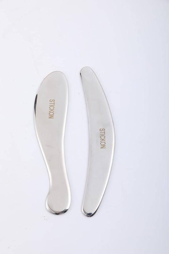 STICKON Stainless Steel Gua Sha 2 in 1 Scraping Massage Tools Scar Tissue Tool, Physical Therapy Tools IASTM Tools Soft Tissue Massage Tool, Guasha Tool for Body (STICKON-35)