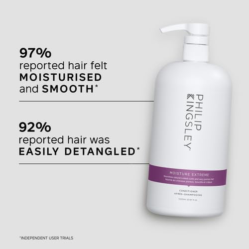 PHILIP KINGSLEY | Moisture Extreme Enriching Conditioner | For Curly, Dry, Damaged Hair | Moisturizes, Hydrates and Adds Shine| Detangles and Controls Frizz, Adds Shine | 33.8oz