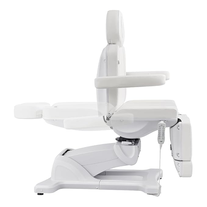 Dir Full Electrical Medical Aesthetic Chair, Podiatry, Dental, Facial Beauty Bed with Split Leg Libra, White