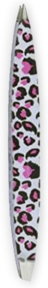 F.A.R.A.H Professional Z-Tweeze Dual Ended Tweezer - Pink Leopard Stainless Steel Tweezers