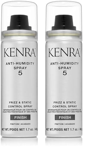 Kenra Anti-Humidity Spray 5 | Frizz & Static Control Spray |72-Hour Humidity Resistance & Protection | Lightweight, Low Hold Formula | Thermal Protection | 1.7 oz (Pack of 2)