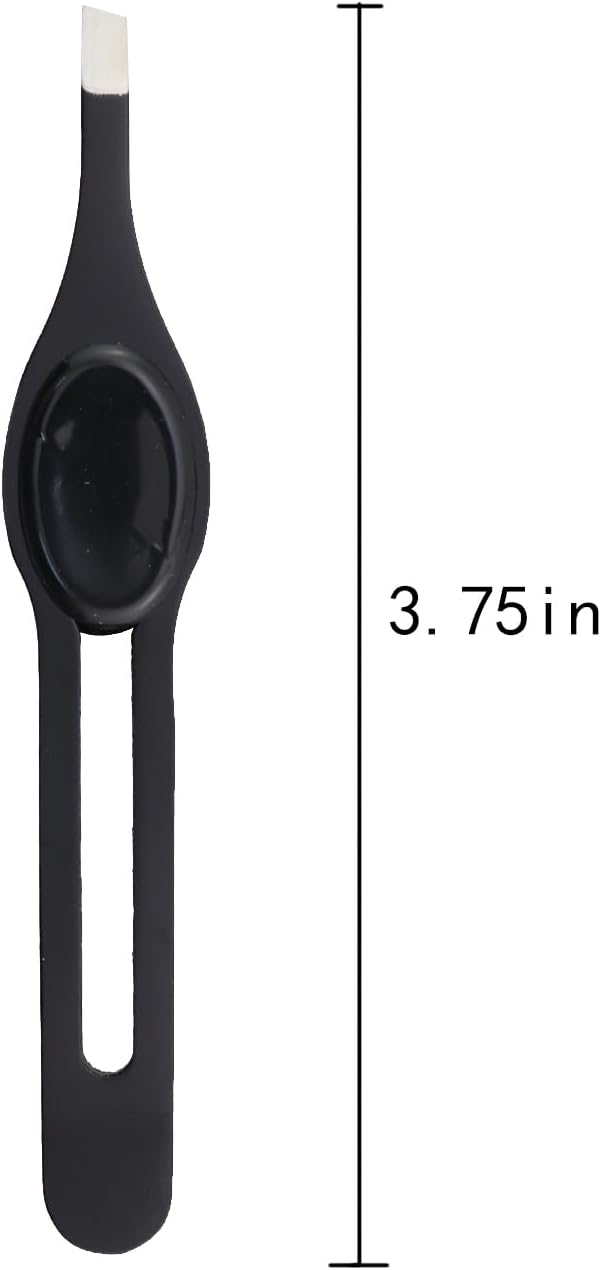 Black Wide Grip Slant Tweezers/Hand Filing Tip 95mm Stainless Steel Eyebrow Clip Multifunctional Hair Plucking Beauty Tool