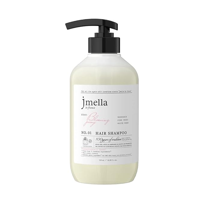 jmella IN FRANCE Blooming Peony Shampoo 33.8 floz with luxury fragrance- Chemical free- Strawberry leaf extract -17 types of amino acid complex From 7 kinds of Paraben