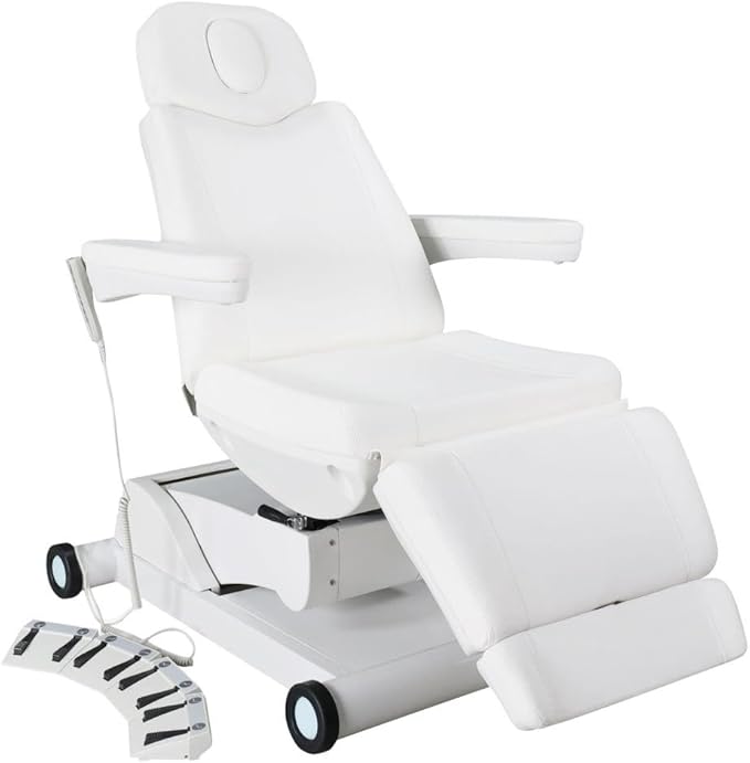 Artist hand 4 Motors Aesthetic Chair Dual Control Full Electrical Medical Facial Beds for Esthetician Beauty Bed Foldable Leg Cushion Podiatry Doctors Chair