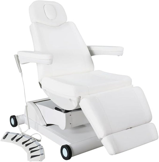 Artist hand 4 Motors Aesthetic Chair Dual Control Full Electrical Medical Facial Beds for Esthetician Beauty Bed Foldable Leg Cushion Podiatry Doctors Chair