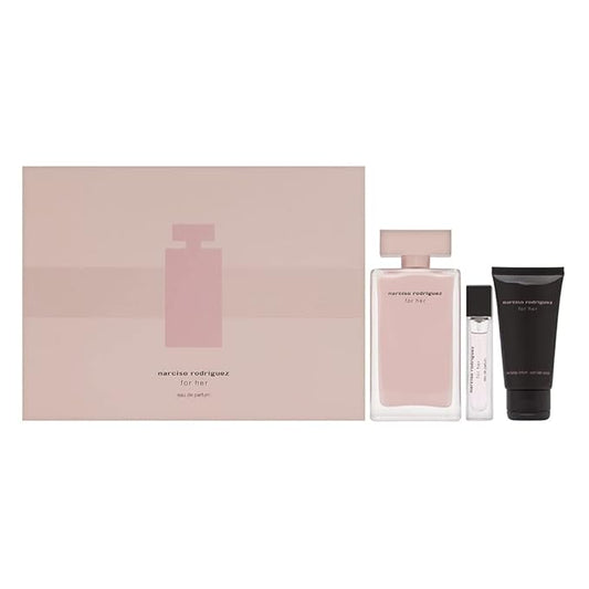 Narciso Rodriguez Narciso Rodriguez for Her 1.6oz EDT Spray, 1.6oz Body Lotion, 1.6oz Shower Gel Women 3 Pc Gift Set