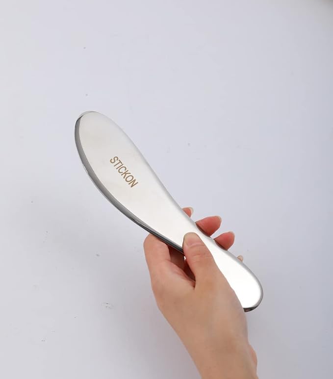 STICKON Stainless Steel Gua Sha 2 in 1 Scraping Massage Tools Scar Tissue Tool, Physical Therapy Tools IASTM Tools Soft Tissue Massage Tool, Guasha Tool for Body (STICKON-35)