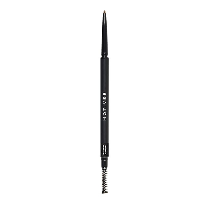 Motives® Arch Definer Ultra-Fine Brow Pencil – Water Resistant, Long Wearing Brow Makeup for Natural Looking Eyebrows - Precise, Retractable Tip and Spoolie Brush Eyebrow Pencil (Medium Brown)