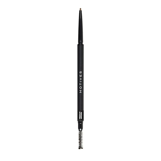 Motives® Arch Definer Ultra-Fine Brow Pencil – Water Resistant, Long Wearing Brow Makeup for Natural Looking Eyebrows - Precise, Retractable Tip and Spoolie Brush Eyebrow Pencil (Medium Brown)
