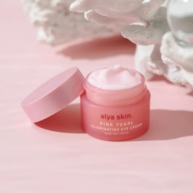 Pink Pearl Illuminating Eye Cream | Minimizes Dark Circles | With Tasmanian Sea Kelp, Aloe Vera, Strawberry Gum, Native Snowflower, and Caffeine | 0.53 Oz (15g)