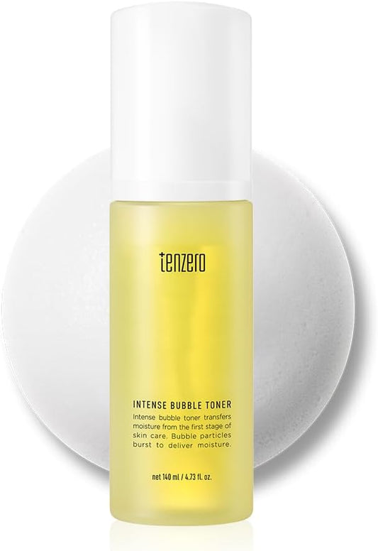 TENZERO Intense Bubble Toner, 4.73 fl oz/140ml, Hydrating & Exfoliating Bubble Toner for Face, Glowing Anti-Aging, Radiant Complexion & Skin Elasticity