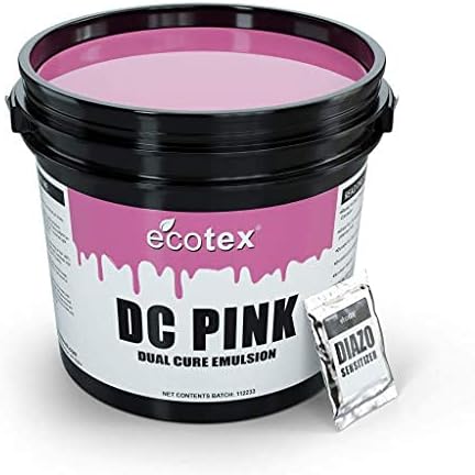 Ecotex® DC Pink Screen Printing Emulsion (Quart - 32oz.) Diazo Required Photo Emulsion for Silk Screens and Fabric- for Screen Printing Plastisol Ink and Water Based Ink, Screen Printing Supplies
