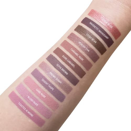 Aromi Metallic Liquid Lipstick | Chocolate Brown, Mahogany Bronze, Shimmery Finish, Vegan, Cruelty-free, Long-Lasting, Waterproof, Handmade (Teddy Bear)