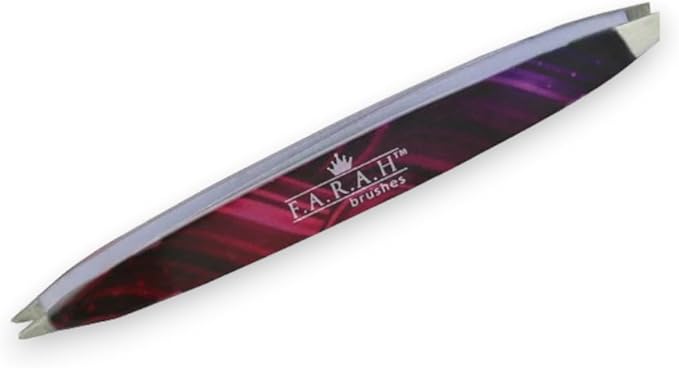 F.A.R.A.H. Z-Tweeze Professional Galaxy Magenta Stainless Steel Dual Ended Precision Tweezers with Slanted and Pointed Tips