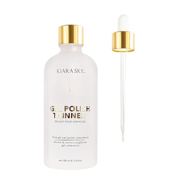 Kiara Sky Gel Polish Thinner | Gel Polish Revival | Thinner for Gel Polish Soak Off + UV LED Nail Lamp Gel | 3.4fl oz