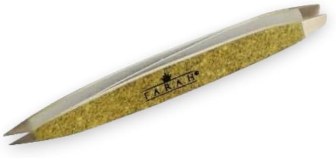 F.A.R.A.H Z-Tweeze Professional Stainless Steel Dual Ended Precision Tweezers- Gold Collection (Sandstone)