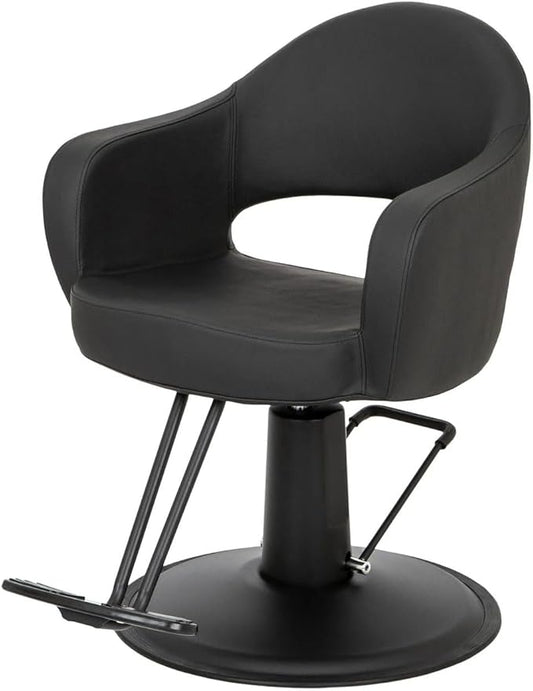 Buy-Rite Cleo Salon Styling & Barber Chair - Vinyl Upholstery, Seamless Seat for Easy Cleaning, Premium Comfort, Heavy-Duty Frame, Round Base - YLG-376-STD