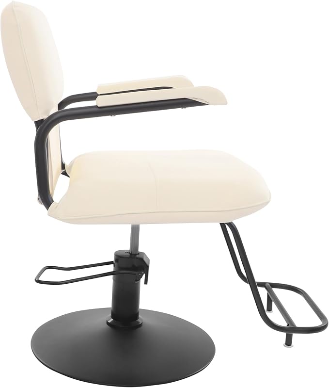 Barber Salon Chair for Hair Stylist,Hair Chair for Barbershop Home Height Adjustable & 360° Swivel Styling Salon Chairs Spa Beauty Salon Equipment, 550Lbs Capacity (White)